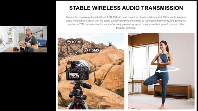 Hollyland Lark 150,Micro Cravate sans Fil ultra léger 2.4GHZ avec Boîtier Charge & réglage Gains смотреть онлайн