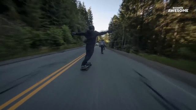 Downhill Skateboarding Speed Runs | People Are Awesome смотреть онлайн