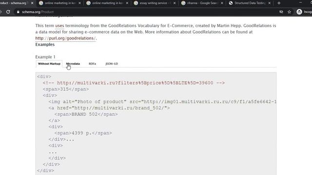 Schema Course E-commerce Product Markup Example смотреть онлайн