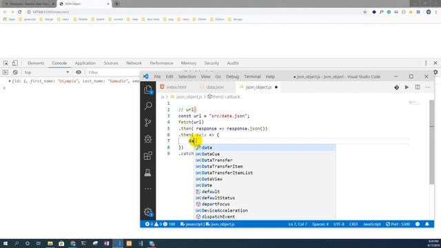 Loop JSON data to table in JavaScript смотреть онлайн