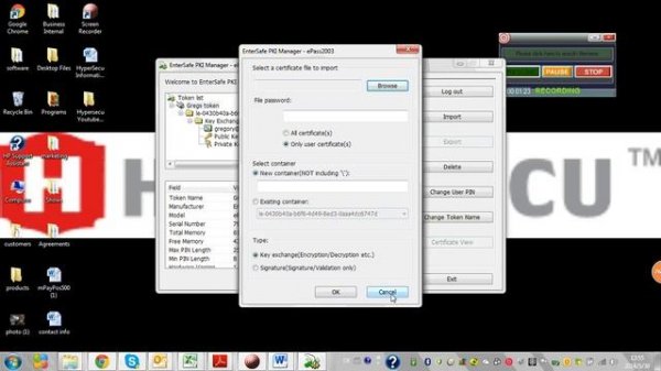 How to use Entersafe PKI manager - Hypersecu and HyperPKI token ePass2003