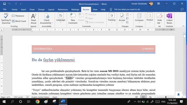 Microsoft Word 2019 [Review Lent tabı] смотреть онлайн