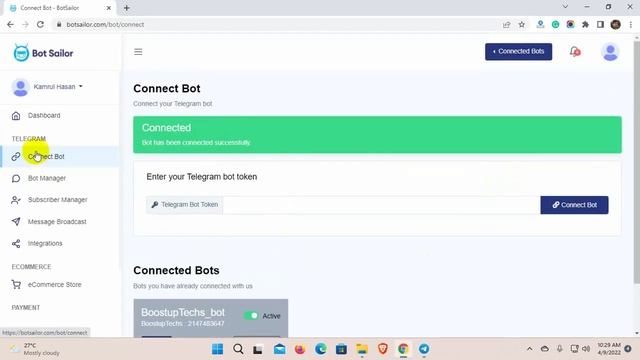 How to Create Telegram Bot and Connect it to BotSailor смотреть онлайн