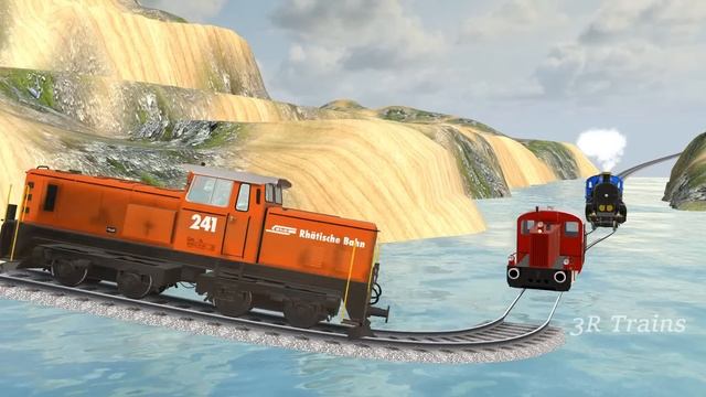 TRAIN AND FRIENDS VS Thomas River Jump ? Fumikiri 3D Railroad Crossing Animation #1 ?3R trains eps8 смотреть онлайн