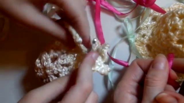 ❅ Колокольчик крючком из атласных лент ❅ Новогодняя игрушка ❅ смотреть онлайн