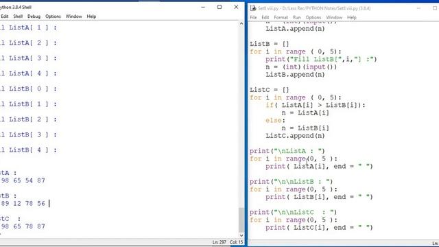 Python Lists - T - Larger of the two corresponding elements of two lists смотреть онлайн