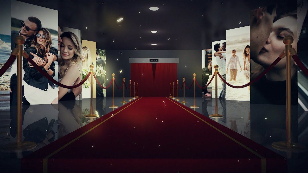 Заставка для поздравлений и слайд-шоу "Красная дорожка 4". Пример. Монтаж видео на заказ