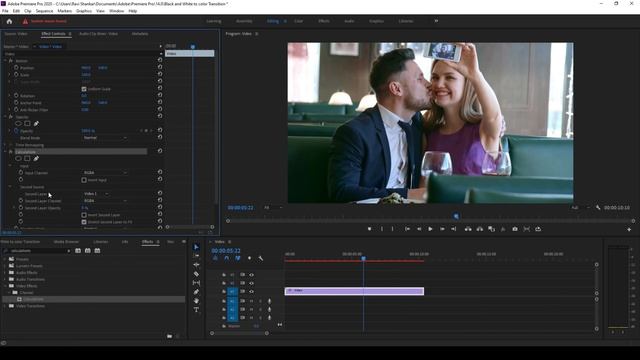 Black and White to Color Transition - Adobe Premiere pro tutorial смотреть онлайн