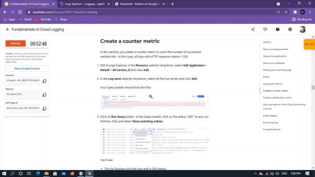 Qwiklab:Fundamentals of Cloud Logging[GSP610] смотреть онлайн
