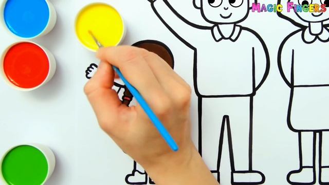 Drawing, Painting, Coloring Parents and Children for Kids & Toddlers | Easy Drawing #231 смотреть онлайн