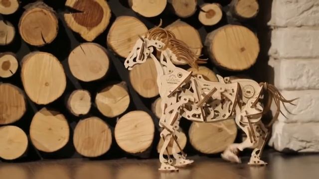 Деревянный механический конструктор Ugears Конь Механоид 35 29 см, 410 эл, 70054, Ugears