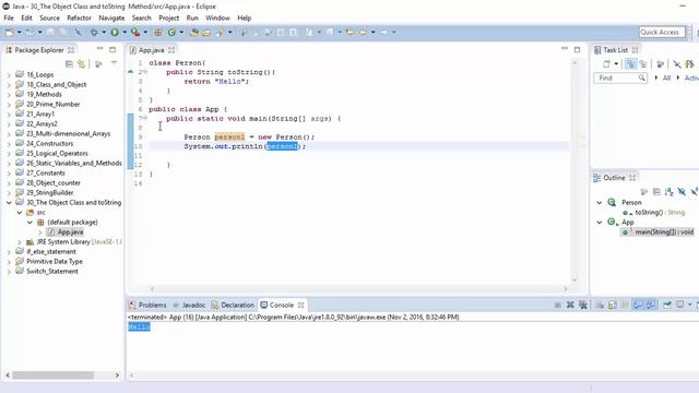 30 The Object Class and toString Method смотреть онлайн