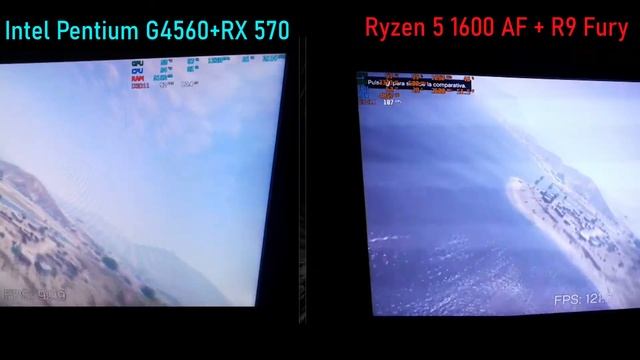 G4560 + RX 570 Vs R5 1600AF + R9 FURY in GTA V High Settings 1600x900p смотреть онлайн