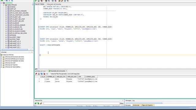 base de datos #sql #oracle ejercicio, matrícula estudiante :D смотреть онлайн