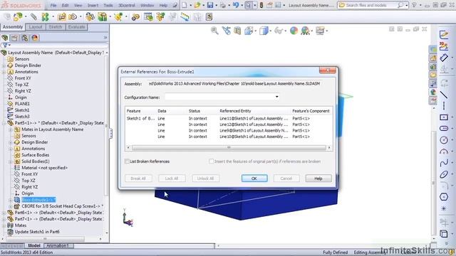 Advanced SolidWorks 2013 Tutorial | Break, Lock, and Remove External Relations смотреть онлайн