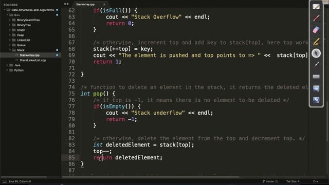 3. Stack Array Implementation(Code) | DS & Algo | Interview Preparation | C++ | Java | Python смотреть онлайн