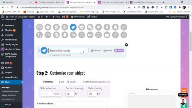 Como adicionar BOTÃO DO TELEGRAM no Site Wordpress | Tutorial Wordpress | Dia 194 смотреть онлайн