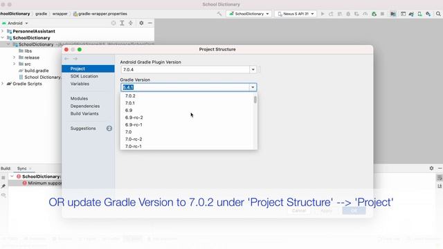 How to fix "Minimum supported Gradle version is 7.0.2" error in Android Studio смотреть онлайн