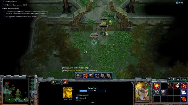 Warrior and Archer quality build, Dungeon Master 2.0, Starcraft 2 Arcade Map смотреть онлайн