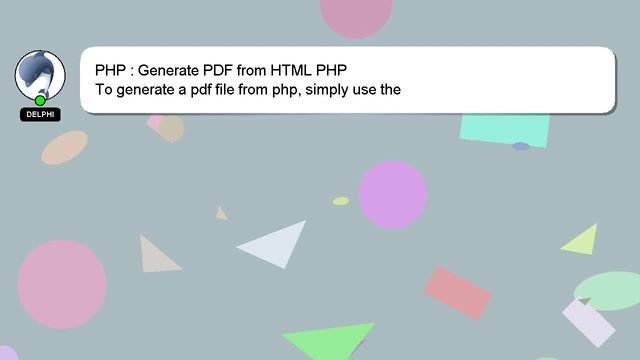 PHP : Generate PDF from HTML PHP смотреть онлайн