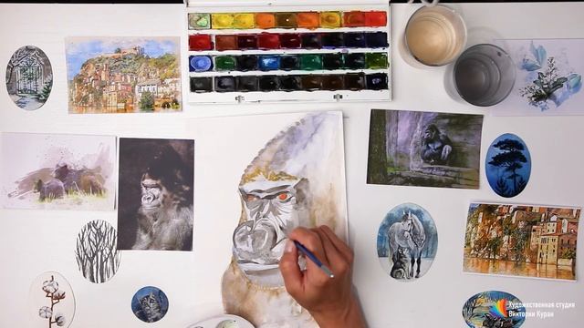 Уроки рисования онлайн ✍ Рисуем гориллу смотреть онлайн