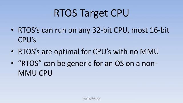 Real-Time Operating Systems Pt. 2: RTOS's On CPU's