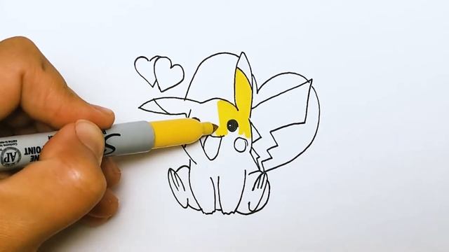 Как нарисовать пикачу легко и просто . Рисуем и раскрашиваем смотреть онлайн