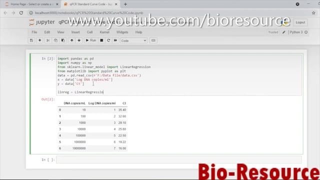 How to generate and plot qPCR Standard Curve using python Jupyter notebook and calculating slope смотреть онлайн