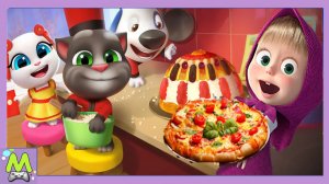 Говорящий Том и Друзья vs Маша и Медведь.Готовка Еды от Мультгероев.Чей Рецепт Вкуснее_