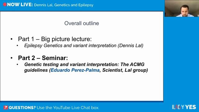 YES ILAE Webinars 2020 - Dr. Dennis Lal and Dr. Eduardo Pérez-Palma: Genetics in Epilepsy смотреть онлайн