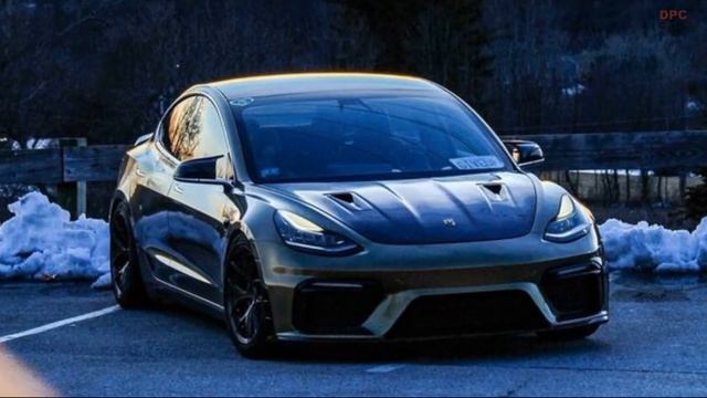 500 Horsepower Tesla Model 3 Transformed with Porsche GT4 Front End and Carbon Fiber Parts смотреть онлайн