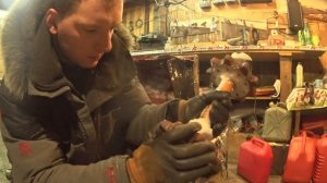 замена направляющего вала с механизмом натяжения гусениц  буран 640/ремонт снегохода буран