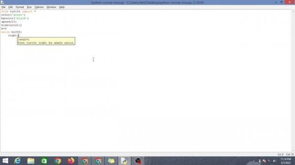Python Turtle Graphics  Python Turtle COVID VIRUS Simulation