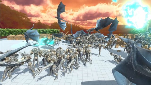 20 Dragons vs 100 Infernals and Fantasy Army Animal Revolt Battle Simulator смотреть онлайн