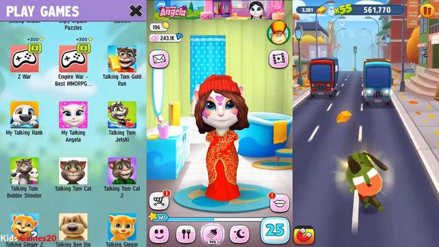 My Talking Angela Gameplay - My Talking Tom Halloween Vs Talking Tom Gold Run