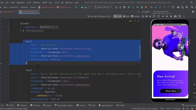 Compose Splash Offer Screen | Jetpack compose 2022 смотреть онлайн