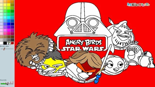 Angry Birds Coloring Pages For Learning Colors Angry Birds Space Star Wars Coloring Book for Kids смотреть онлайн