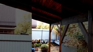 Навес угловой. Навес у дома