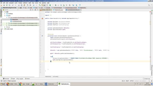 Create a simple business App using SQL Lite Database in Android Studio - for beginners. смотреть онлайн