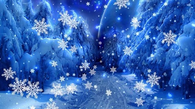 Футаж Снежинки в лесу. Красивый фон для видеомонтажа смотреть онлайн