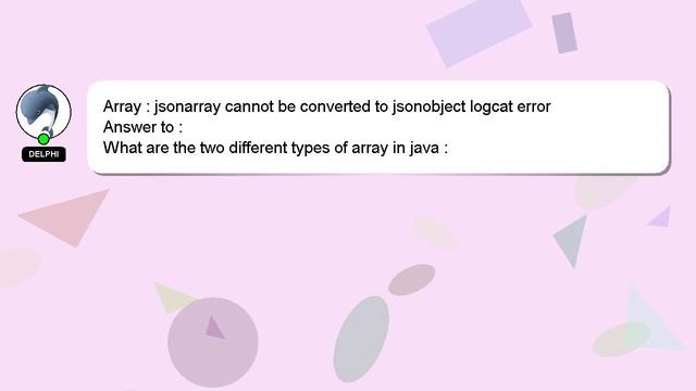 Array : jsonarray cannot be converted to jsonobject logcat error смотреть онлайн