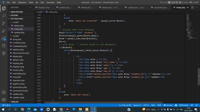 CRUD App In Php || Php Part 21 || Insert , Update And Delete In Php || #syvsolution #php смотреть онлайн