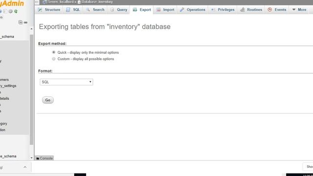 Exporting database in localhost phpMyAdmin смотреть онлайн