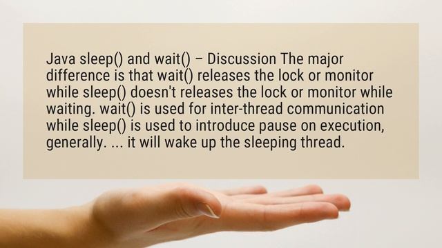 What is difference between wait and sleep methods in Java? смотреть онлайн