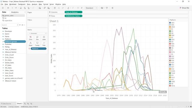 Tableau Базовый №12. Группы и иерархии смотреть онлайн
