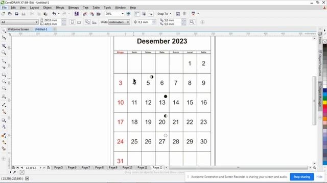 Cara membuat kalender 2023 menggunakan corel draw x7 | kalender 2023 | corel draw x7 смотреть онлайн