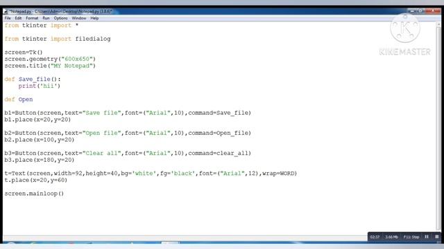 How to create || Notepad || in Python using tkinter module смотреть онлайн