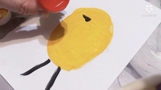 Рисование для детей. Рисуем цыплёнка гуашью. Простые способы рисования. Drawing. Drawing a chicken смотреть онлайн