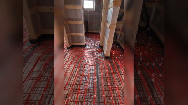 монтаж труб тёплого пола в одноэтажном каркасном доме 8х10м смотреть онлайн
