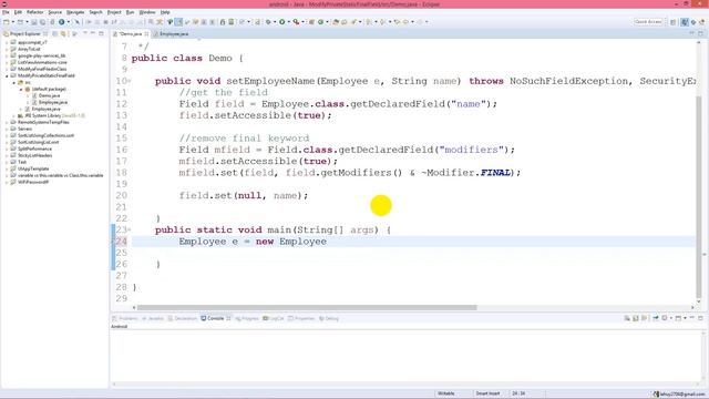 Modify a private static final field in Java смотреть онлайн